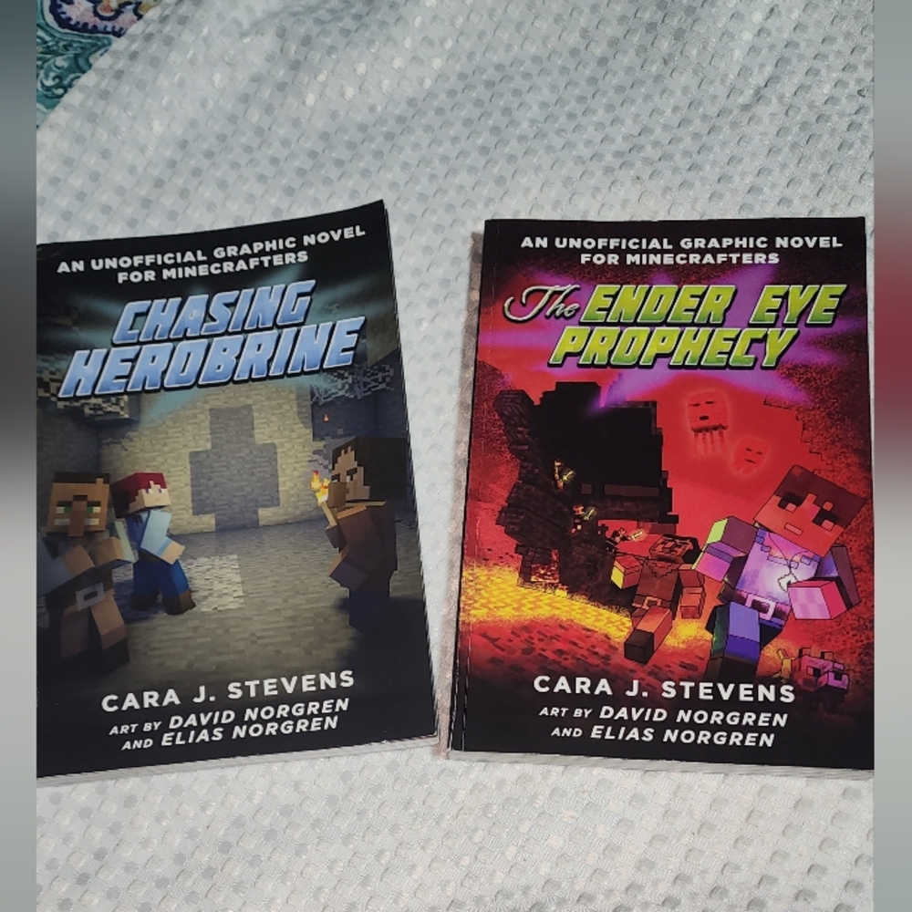 MINECRAFT SET OF 2 GRAPHIC NOVELS FROM CARA J STEVENS BOOKS